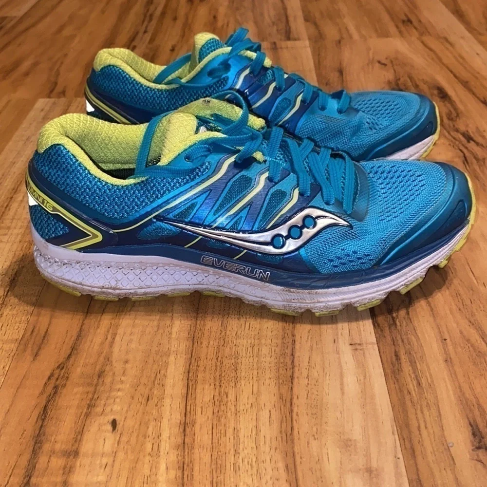 Saucony Women's Omni 16 Running Shoes, Teal/Citron, size 7